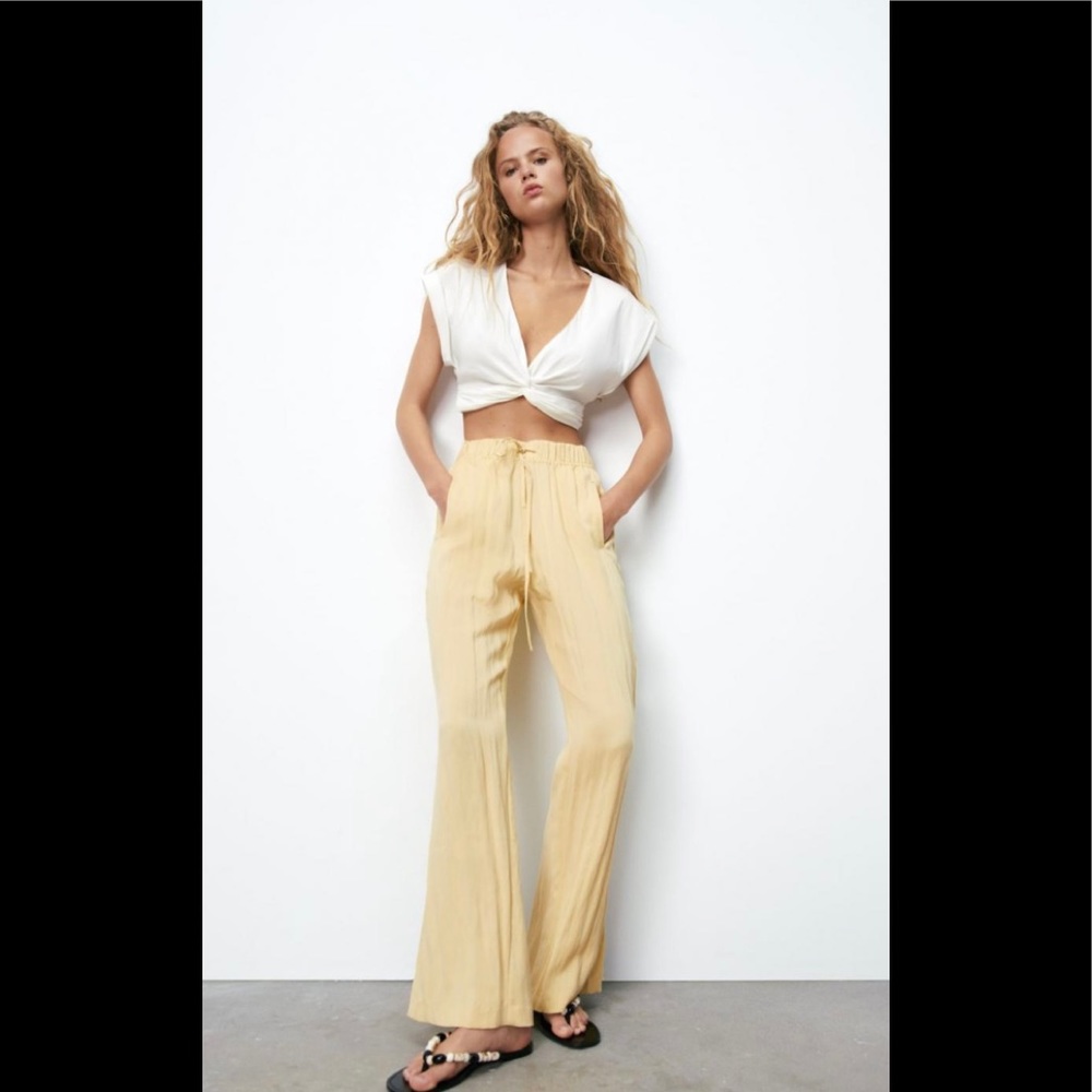 Zara Slit Straight Leg Pants